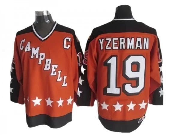 NHL 1984 All Star Game Campbell #19 Steve Yzerman Vintage CCM Jersey - Orange by Hockey David