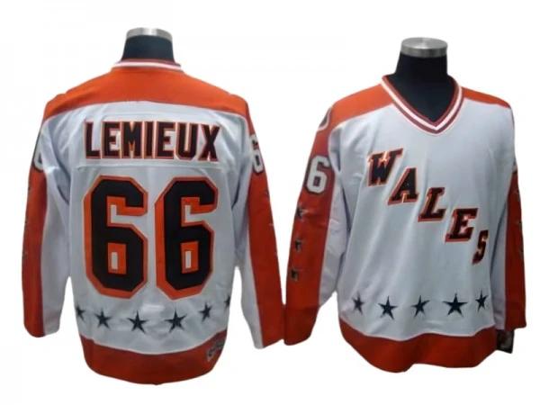 NHL 1986 All Star Game Campbell #66 Mario Lemieux Vintage CCM Jersey - White by Hockey David
