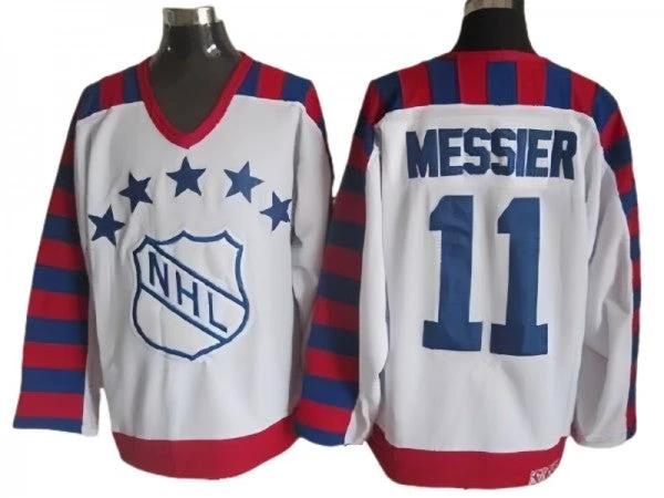 NHL 1992 All Star Game #11 Mark Messier Vintage CCM Jersey - White by Hockey David