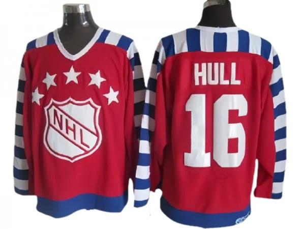 NHL 1992 All Star Game #16 Brett Hull Vintage CCM Jersey - Red by Hockey David