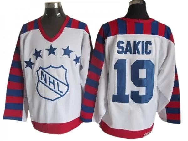 NHL 1992 All Star Game #19 Joe Sakic Vintage CCM Jersey - White by Hockey David