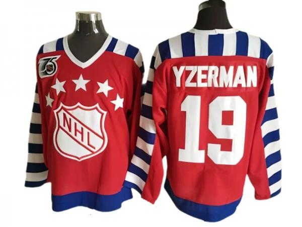 NHL 1992 All Star Game #19 Steve Yzerman Vintage CCM Jersey - Red by Hockey David