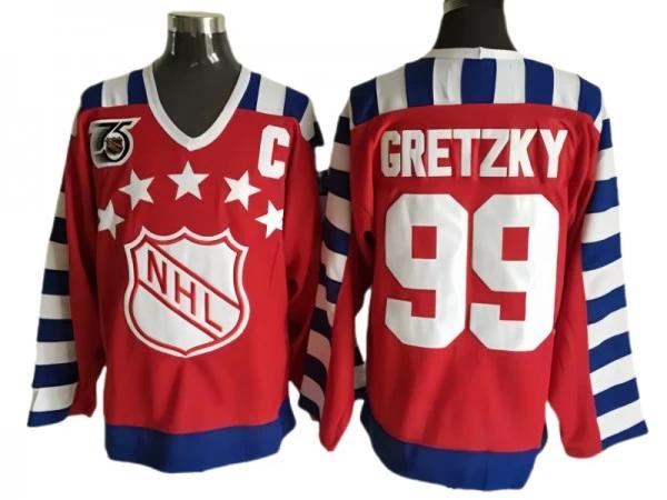NHL 1992 All Star Game #99 Wayne Gretzky Vintage CCM Jersey - Red by Hockey David