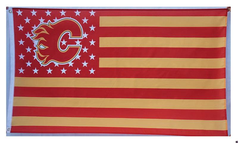 Calgary Flames Flag-3x5FT Banner-100% polyester by flagsshop