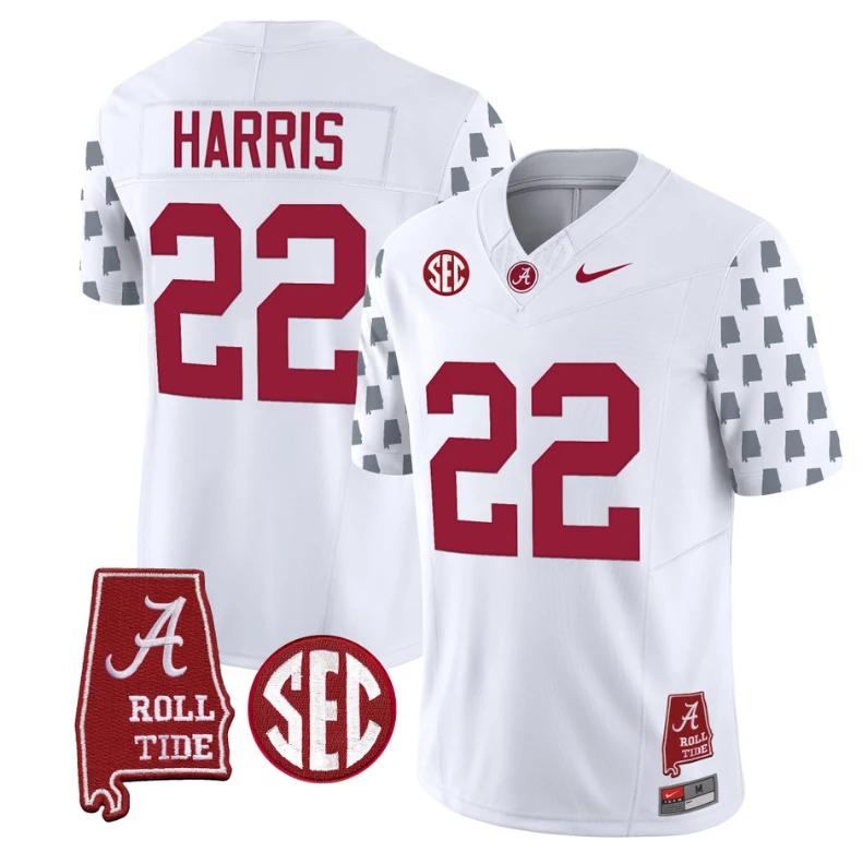 Najee Harris Jersey #22 Alabama Crimson Tide Vapor College Football Limited Stitched White by My Store