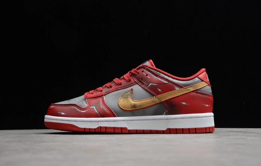 NK Dunk Low Grey Gold Red by Air Jordan