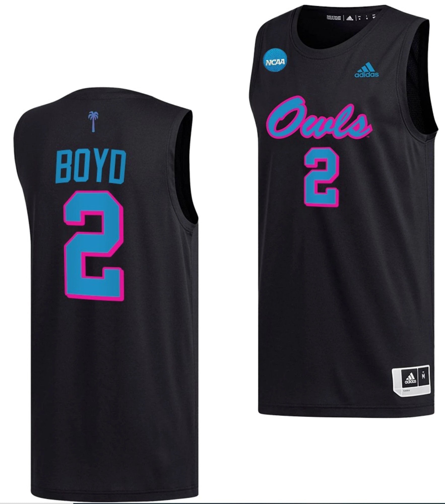Nicholas Boyd Jersey FAU Owls College Basketball 2023 NCAA March Madness Black #2 by My store basketball