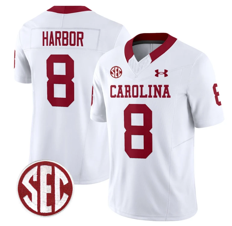 Nyck Harbor Jersey #8 South Carolina Gamecocks Football 1980 Throwback Vapor Limited SEC Patch White by My Store