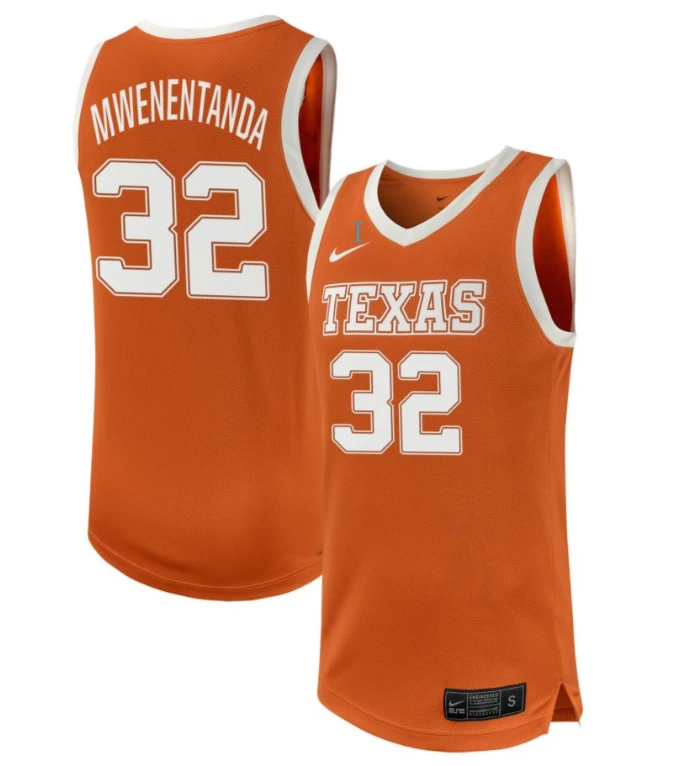 Ndjakalenga Mwenentanda Jersey #32 Texas Longhorns NIL Basketball Texas Orange by My store basketball