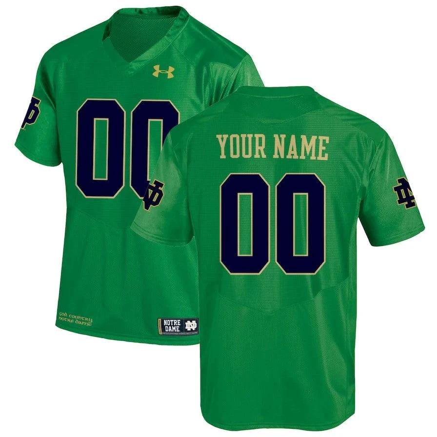 Notre Dame Fighting Irish Custom Name and Number NCAA Football Jersey Green by My Store