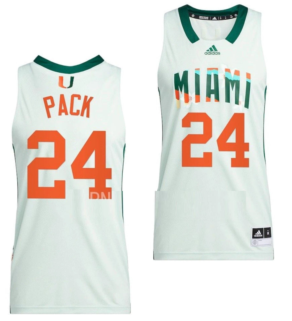Nijel Pack Jersey Miami Hurricanes College Basketball Honoring Black Excellence White #24 by My store basketball