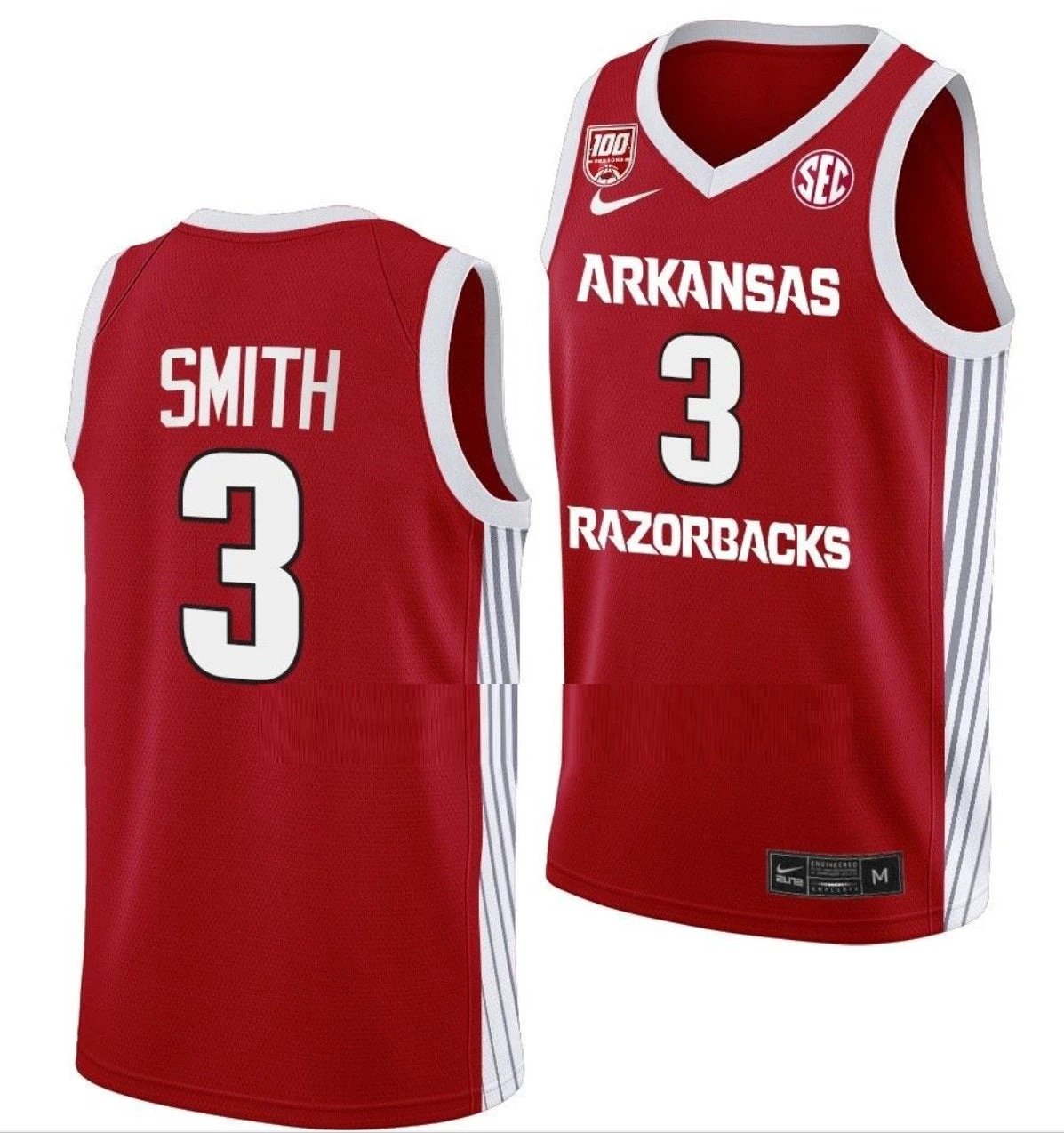 Nick Smith Jersey Arkansas Razorbacks College Basketball 100 Season #3 by My store basketball