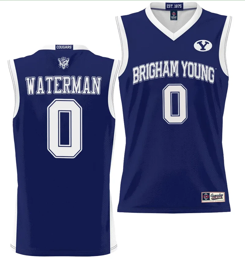 Noah Waterman Jersey #0 BYU Cougars NIL College Basketball Jersey Lightweight Navy by My store basketball