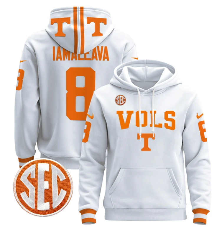 Nico Iamaleava Hoodie #8 Tennessee Vols 2024 Pullover V3 Stitched Black by Hoodie Pullover