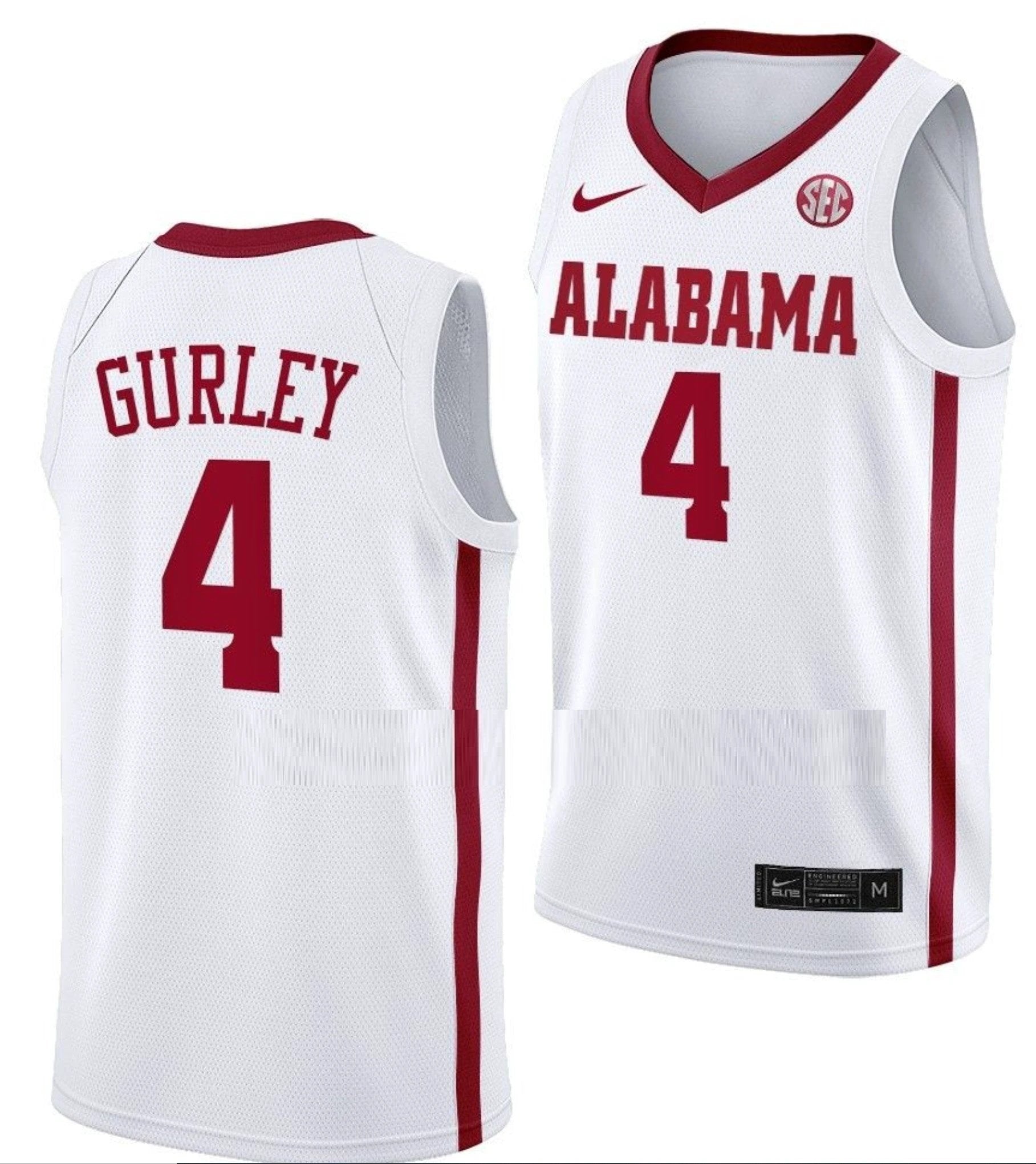 Noah Gurley Jersey Alabama Crimson Tide College Basketball White #4 by My store basketball