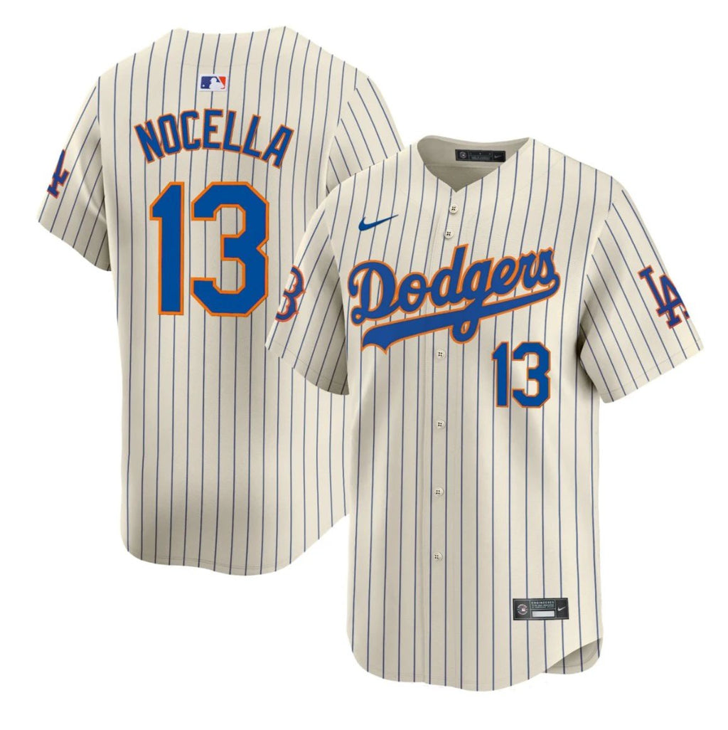 NOCELLA #13 Los Angeles Dodgers Cream Jersey - All Stitched by My Store