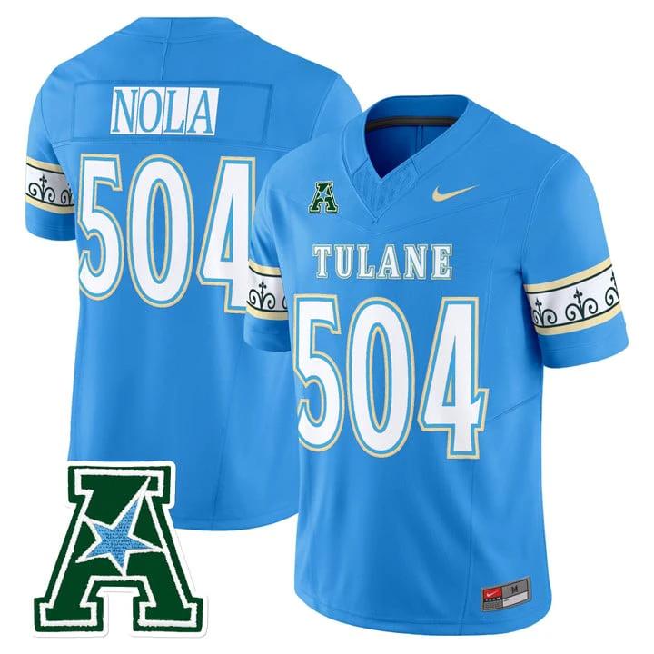 NOLA Jersey #504 Tulane Green Wave 2025 City Edition Limited Stitched by My Store NCAA Football Jerseys
