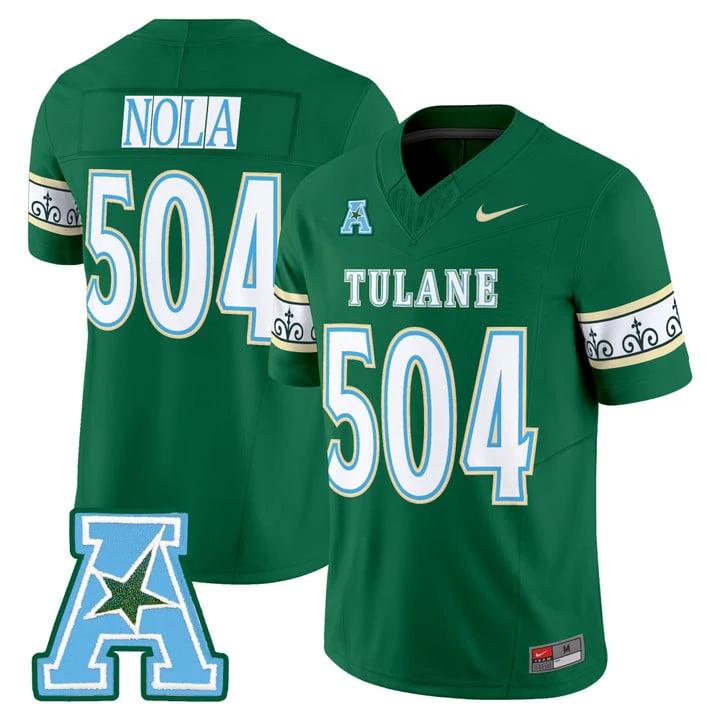 NOLA Jersey #504 Tulane Green Wave 2025 City Edition Limited Stitched by My Store NCAA Football Jerseys