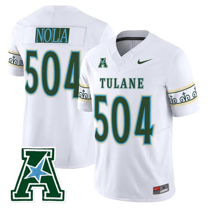 NOLA Jersey #504 Tulane Green Wave 2025 City Edition Limited Stitched by My Store NCAA Football Jerseys