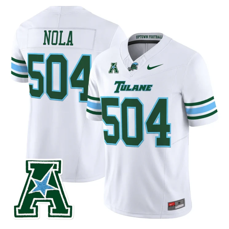 NOLA Jersey #504 Tulane Green Wave 2025 Vapor Limited Stitched by My Store NCAA Football Jerseys