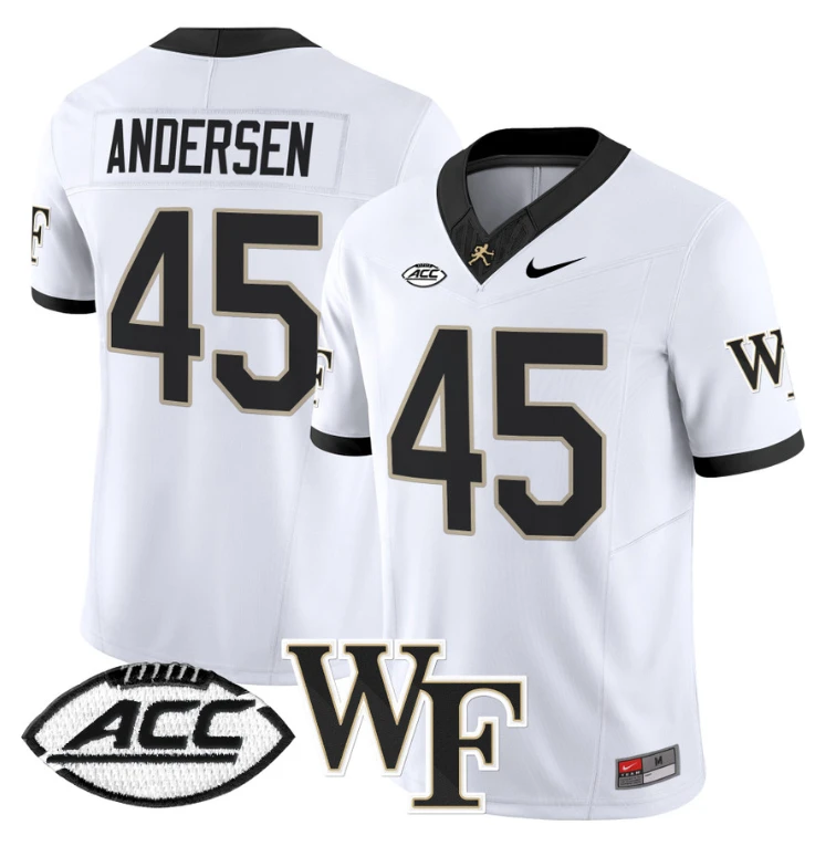 Nick Andersen Jersey #45 Wake Forest Demon Deacons 2024 Stitched White by My Store