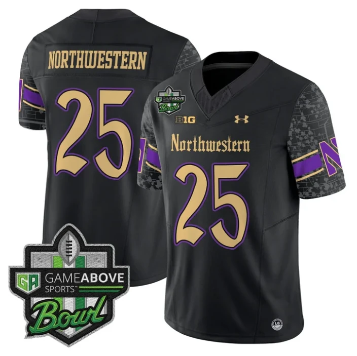 Northwestern Jersey #25 Northwestern Wildcats 2025 GameAbove Sports Bowl by My Store NCAA Football Jerseys