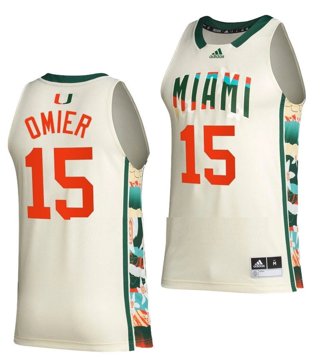 Norchad Omier Jersey Miami Hurricanes College Basketball White Honoring Black Excellence #15 by My store basketball