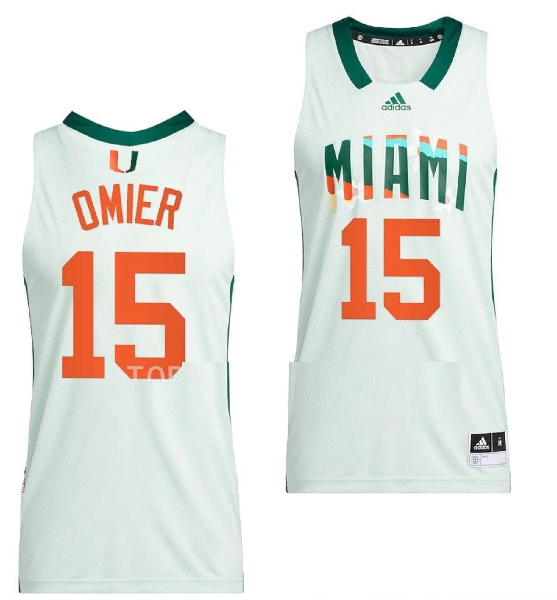 Norchad Omier Jersey Miami Hurricanes College BasketballHonoring Black Excellence White #15 by My store basketball