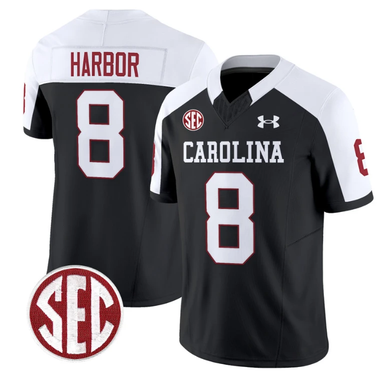 Nyck Harbor Jersey #8 South Carolina Gamecocks Football 1980 Throwback Vapor Limited SEC Patch Black Alternate by My Store