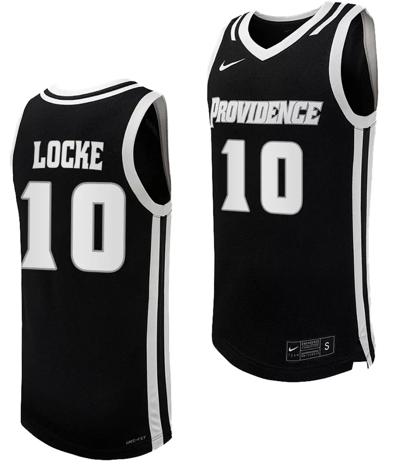 Noah Locke Jersey #10 Providence Friars Replica College Basketball Black Uniform by My store basketball