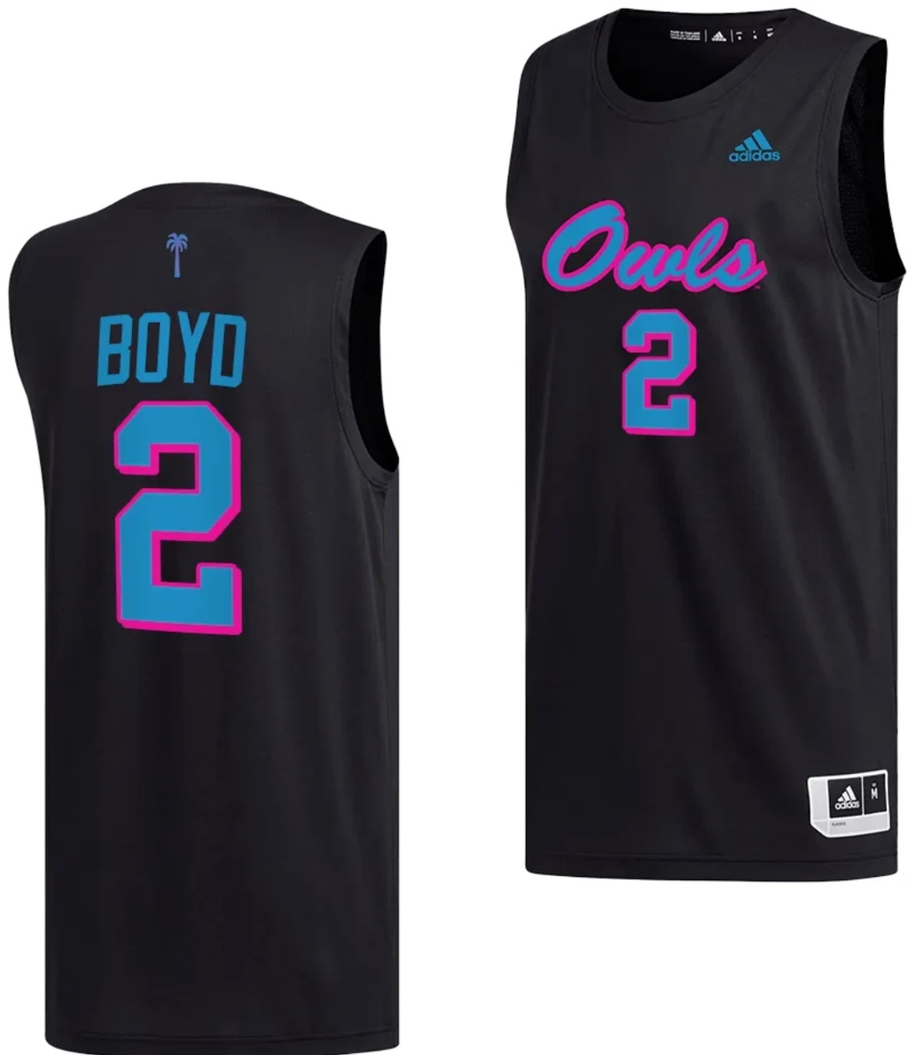 Nicholas Boyd Jersey #2 FAU Owls College Basketball Replica uniform Black by My store basketball