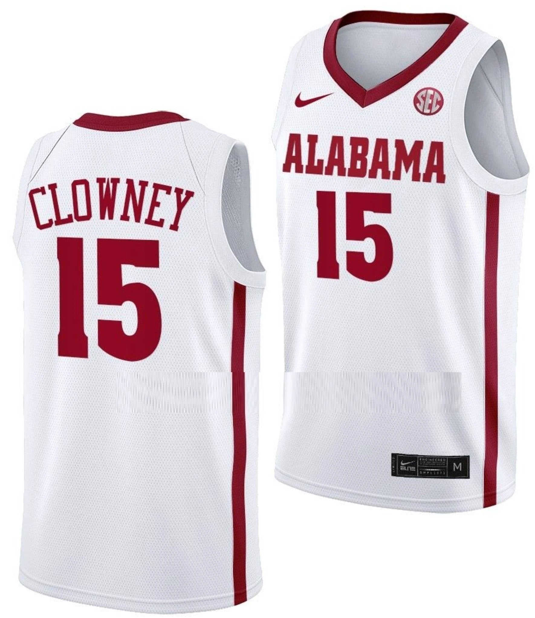 Noah Clowney Jersey Alabama Crimson Tide College Basketball White #15 by My store basketball