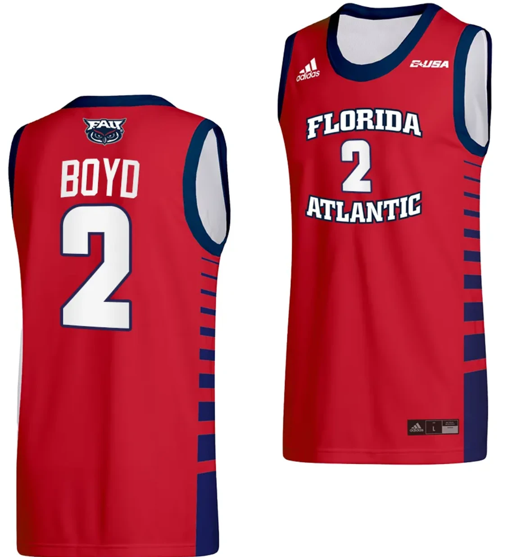 Nicholas Boyd Jersey #2 FAU Owls College Basketball Replica uniform Black by My store basketball