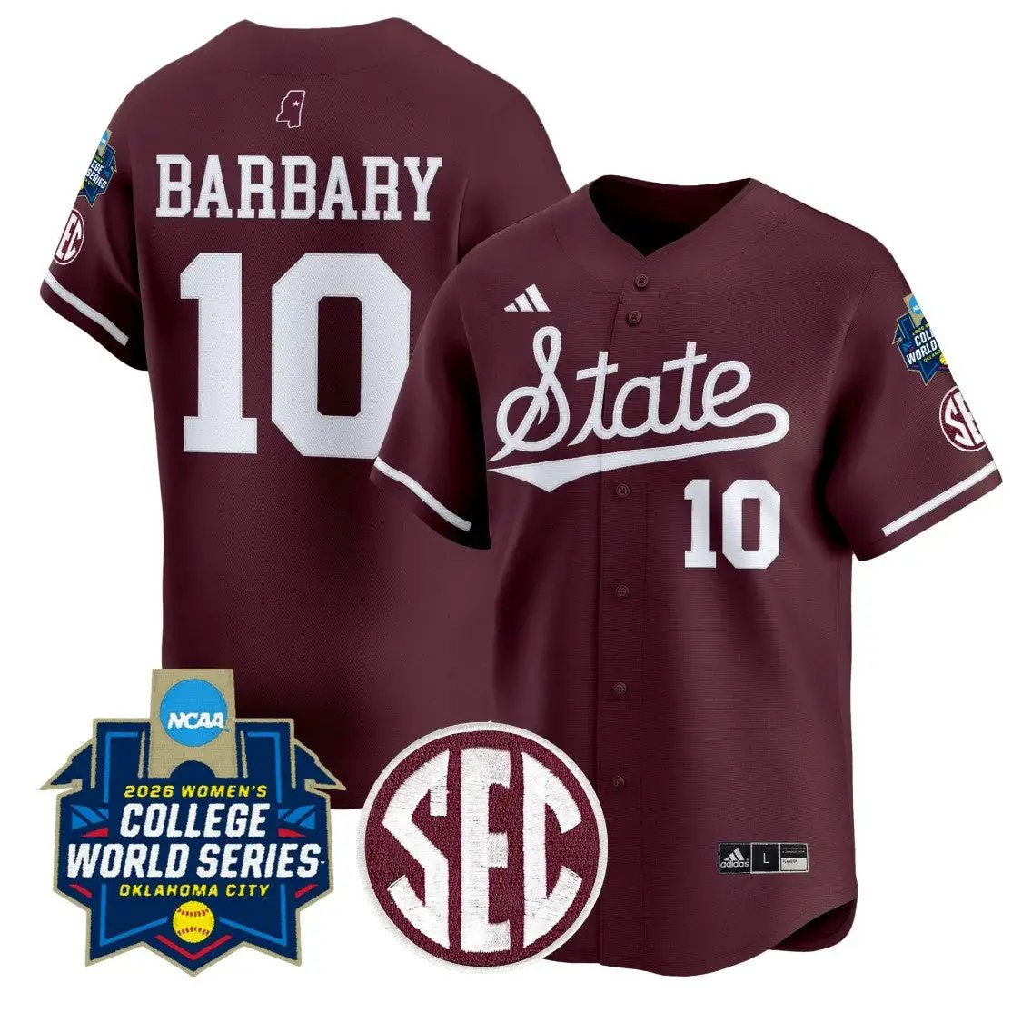 Nadia Barbary Jersey #10 State Softball 2026 World Series Stitched by My Store