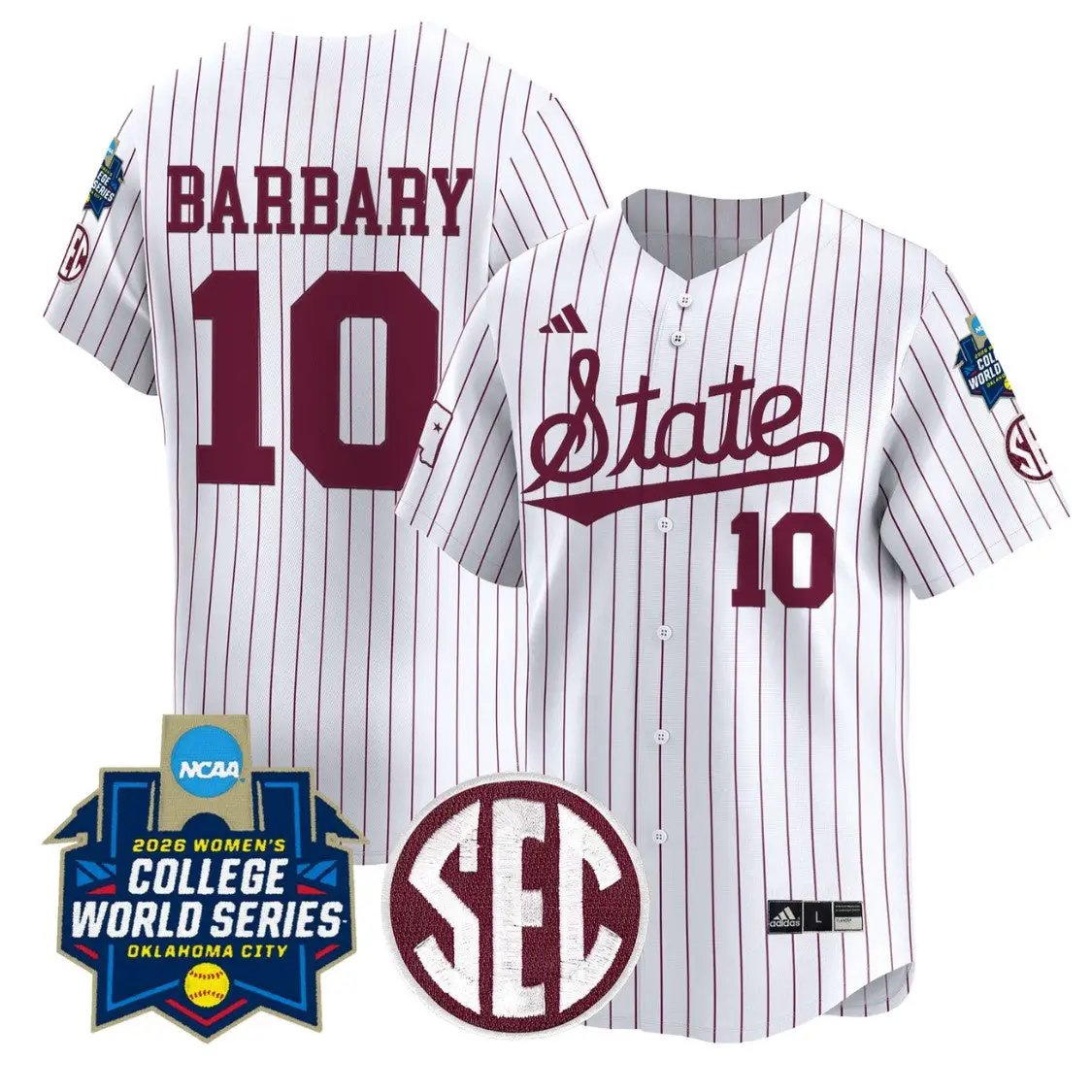 Nadia Barbary Jersey #10 State Softball 2026 World Series Stitched by My Store