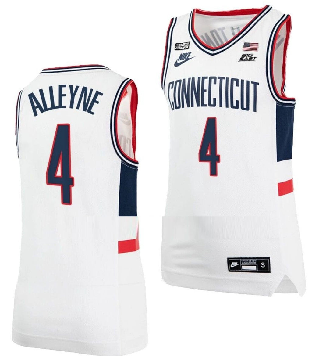 Nahiem Alleyne Jersey UConn Huskies College Basketball Alumni White #4 by My store basketball