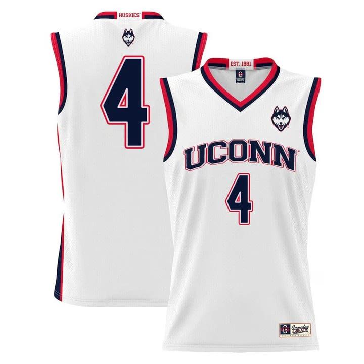 Nahiem Alleyne Jersey UConn Huskies College Basketball White #4 by My store basketball