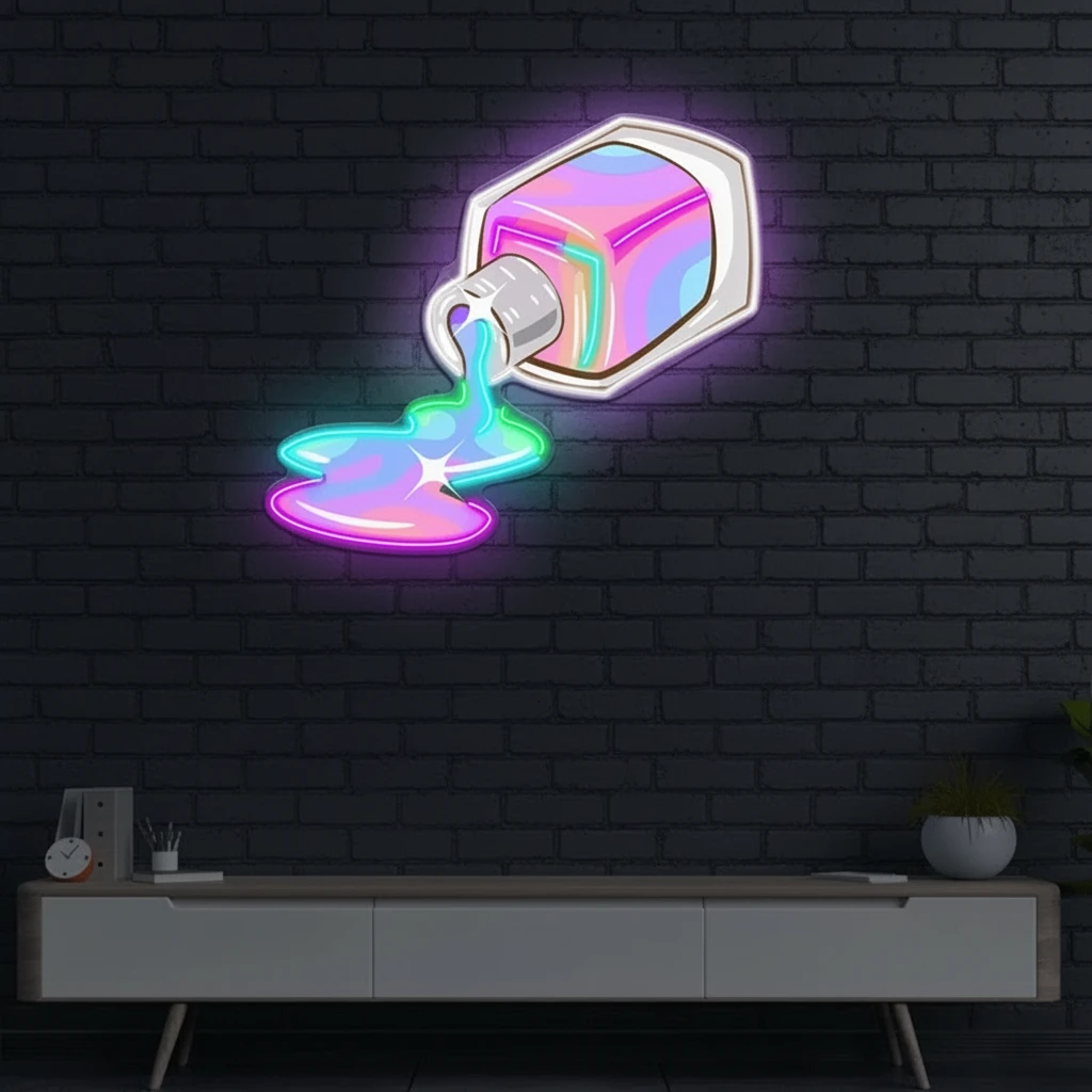 Nail Polish Spilling LED Sign Light Nail Salon Room Decor by Neonchics