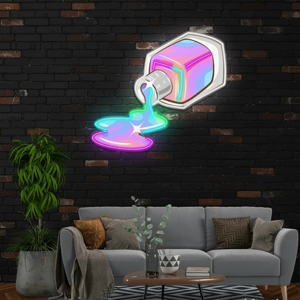 Nail Polish Spilling LED Sign Light Nail Salon Room Decor by Neonchics