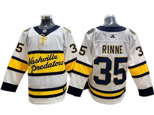 Nashville Predators #35 Pekka Rinne White 2020 Winter Classic Jersey by Hockey David