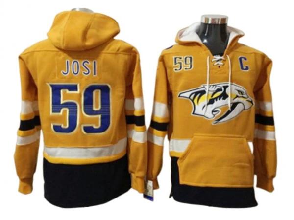 Nashville Predators #59 Roman Josi Gold Hoodie by Hockey David