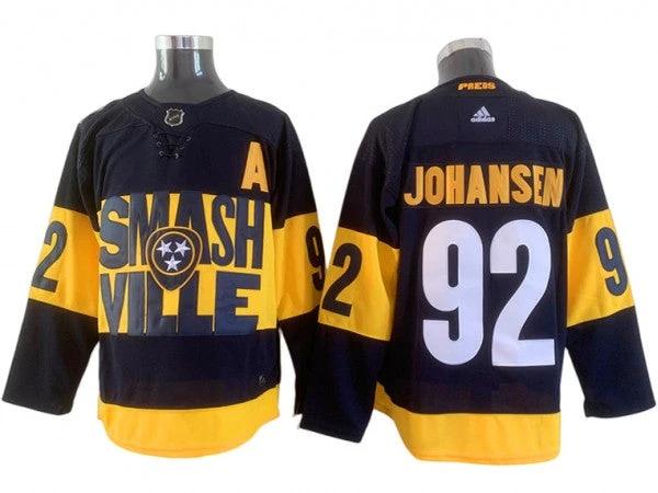 Nashville Predators #92 Ryan Johansen Black 2022 Stadium Series Jersey by Hockey David