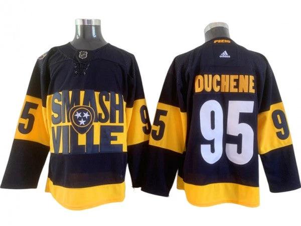 Nashville Predators #95 Matt Duchene Black 2022 Stadium Series Jersey by Hockey David