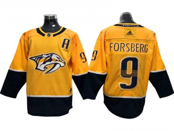 Nashville Predators #9 Filip Forsberg Gold Home Jersey by Hockey David