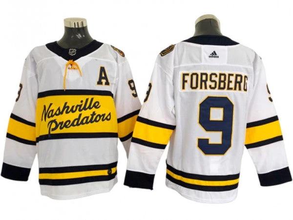 Nashville Predators #9 Filip Forsberg White 2020 Winter Classic Jersey by Hockey David