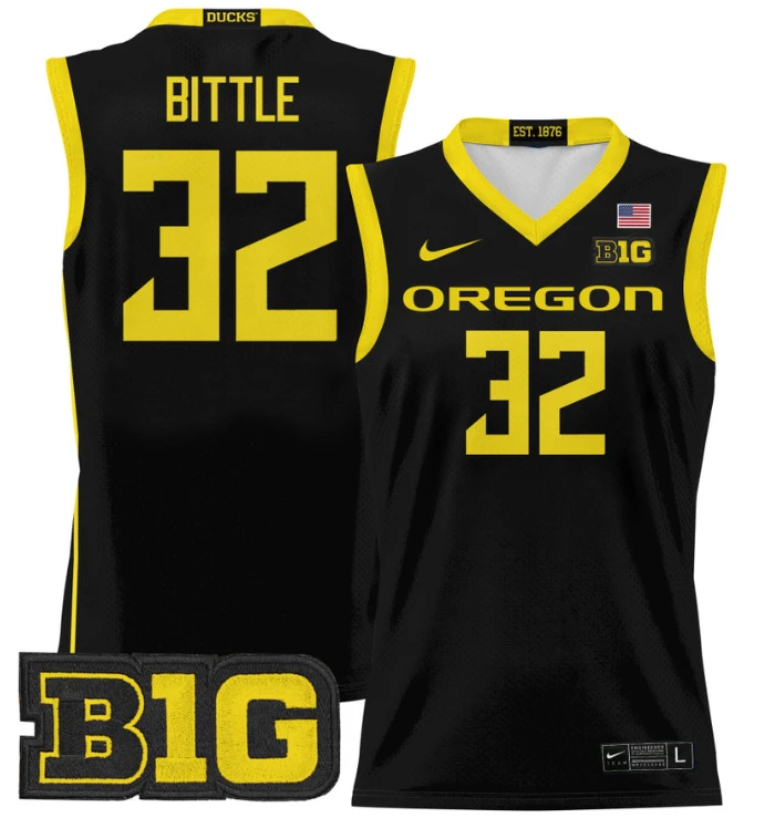 Nate Bittle Jersey #32 Oregon Ducks 2024 Lightweight Basketball Black by My store basketball