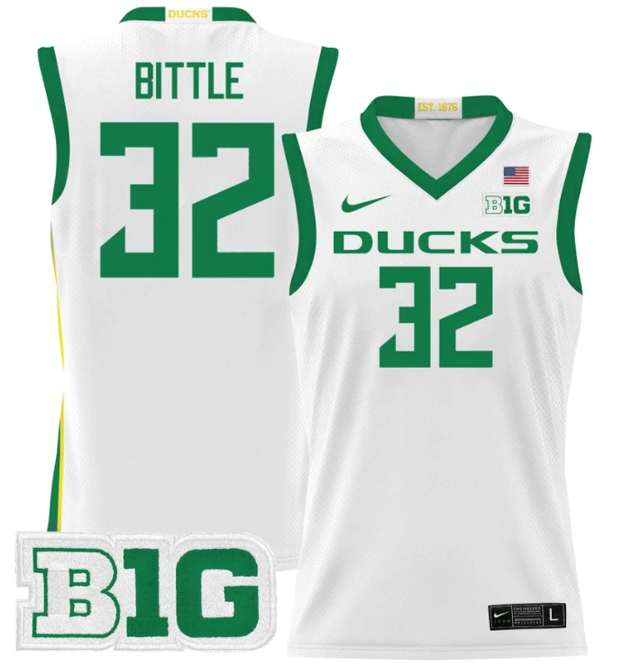 Nate Bittle Jersey #32 Oregon Ducks 2024 Lightweight Basketball White by My store basketball