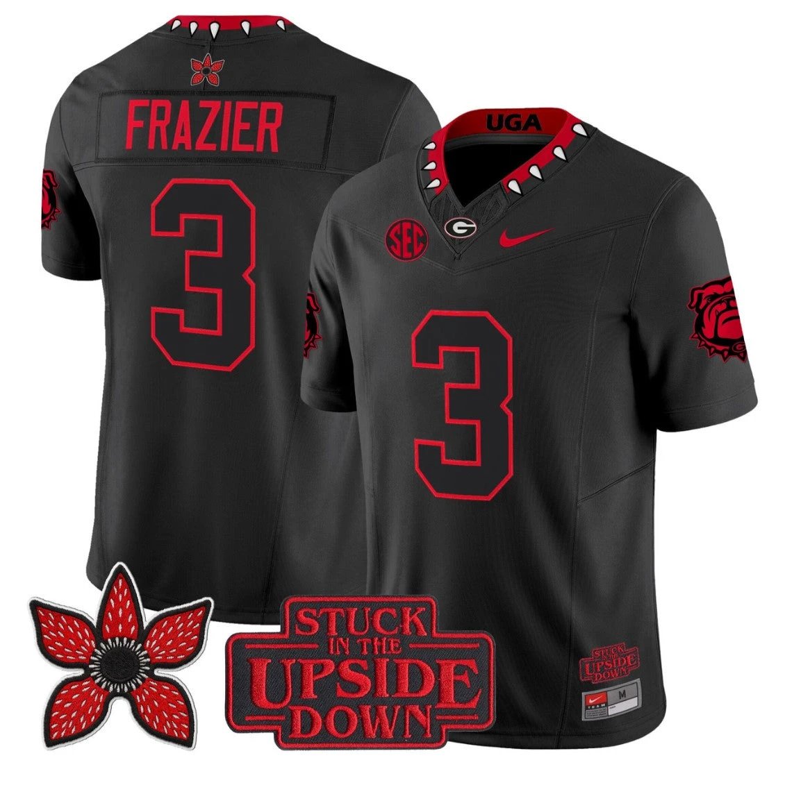 Nate Frazier Jersey #3 Georgia Bulldogs Stranger Things Edition Vapor Stitched by NCAA Football Jersey