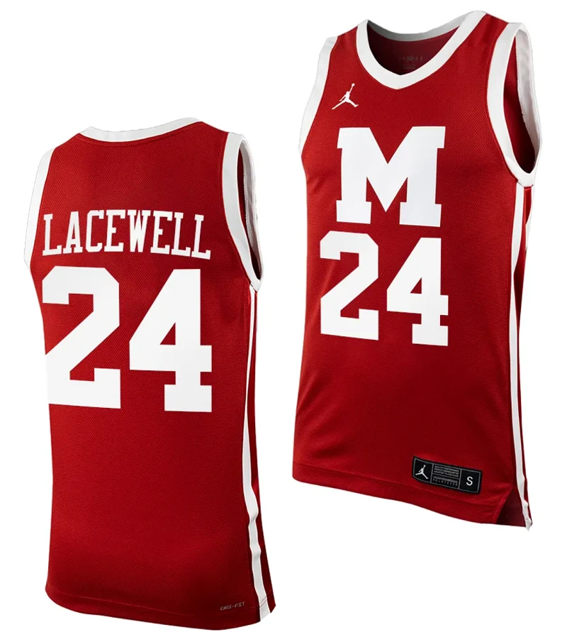 Nate Lacewell Jersey #24 Morehouse College Tigers Replica Basketball Uniform Maroon by My store basketball