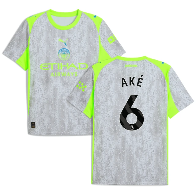 Nathan Ake 6 Manchester City 2025-26 Third Men Jersey – Gray by Soccer Jersey